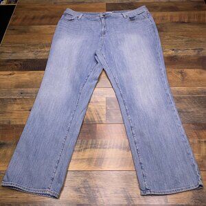 LL Bean Favorite Fit Jeans Womens 20 High Rise Stretch Light Wash